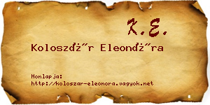 Koloszár Eleonóra névjegykártya